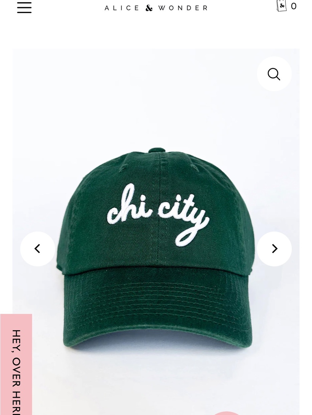 Alice + Wonder Chi City Green Baseball Hat